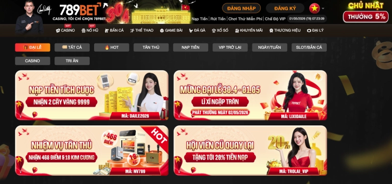789BET 6 Khuyến mãi chào mừng 789BET 58000 VND miễn phí