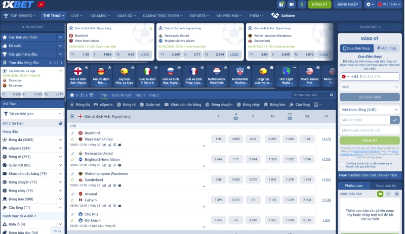 1xbet 3 Bảng kèo cá cược thể thao tại 1xbet với các giải đấu bóng đá châu Âu