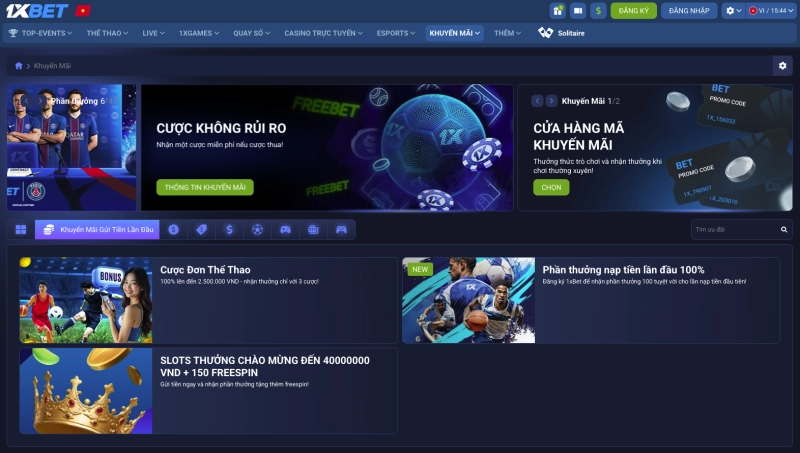 1xbet 4 Banner khuyến mãi bonus chào mừng 100% lên đến €1,500 tại 1xbet