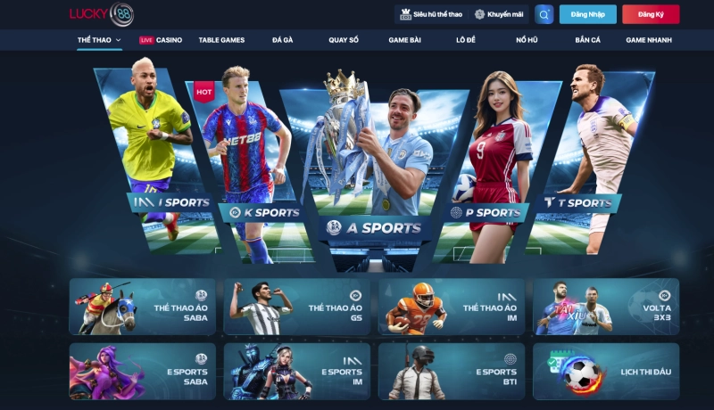 Lucky88 4 Giao diện cá cược thể thao tại Lucky88
