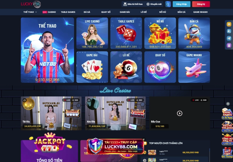 Lucky88 3 Tổng hợp các loại game có tại Lucky88