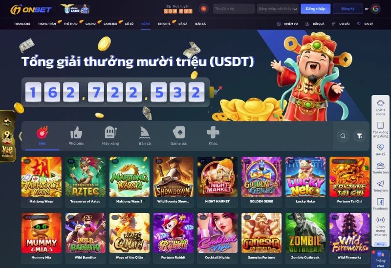 Onbet 4 Game Slots và Quay Hũ tại Onbet