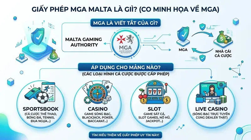 BET88 1 Giấy phép MGA Malta là gì? MGA viết tắt của gì và áp dụng cho mảng nào