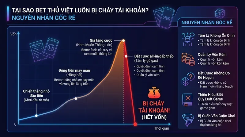 Cách Chơi Cá Cược Không Cháy Tài Khoản Hiệu Quả 1 Tại Sao Bet Thủ Việt Luôn Bị Cháy Tài Khoản? Nguyên Nhân Gốc Rễ