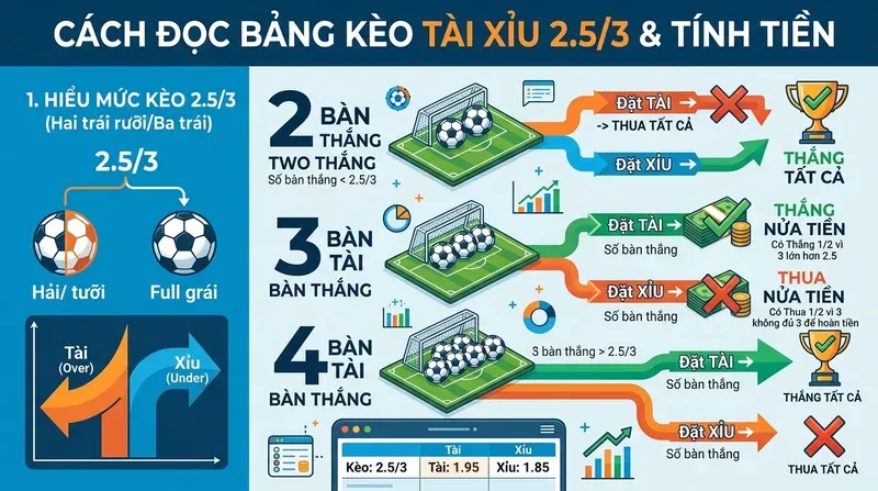 Kèo Tài Xỉu: Hướng Dẫn Toàn Tập Từ A Đến Z 2 Cách Đọc Bảng Kèo Tài Xỉu Và Tính Tiền Thắng Thua