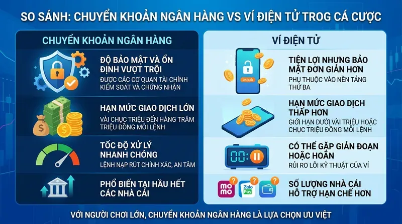 Vì Sao Người Chơi Ưa Chuộng Chuyển Khoản Ngân Hàng Hơn Ví Điện Tử?
