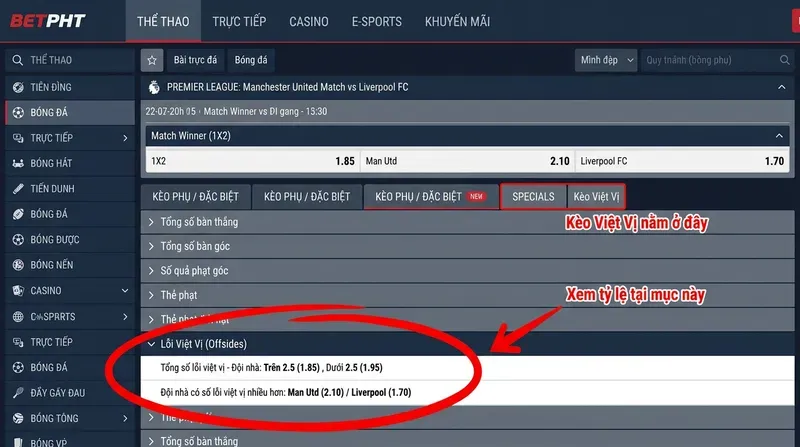 Kèo Việt Vị Là Gì? Cách Đọc & Đặt Cược Hiệu Quả 3 Cách Đọc Kèo Việt Vị Trên Bảng Tỷ Lệ Nhà Cái
