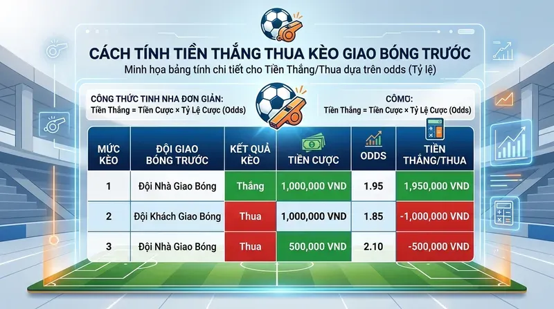 Cách Tính Tiền Thắng Thua Kèo Giao Bóng Trước Chi Tiết