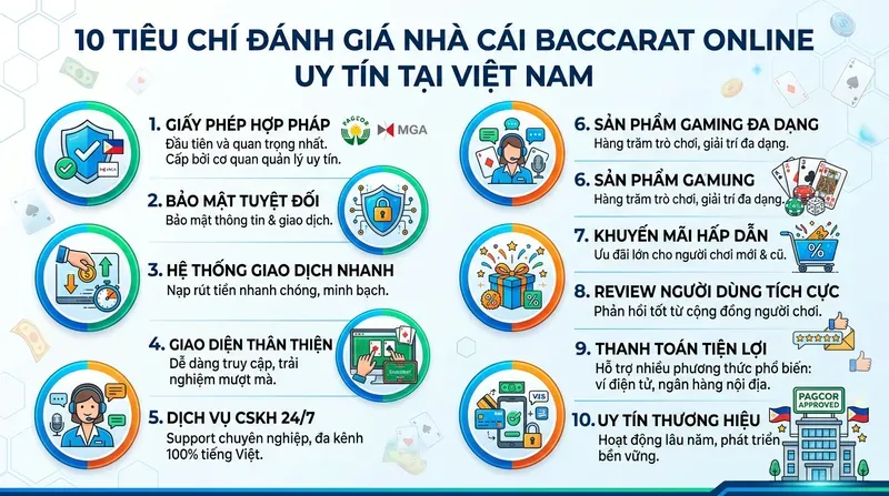 Top 10 Baccarat Online Uy Tín Nhất Hiện Nay 10 Tiêu Chí Đánh Giá Nhà Cái Baccarat Online Uy Tín Tại Việt Nam