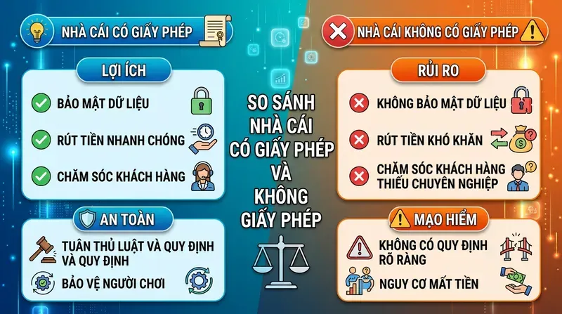 MAN88 5 So sánh nhà cái có giấy phép và không giấy phép: nên chọn bên nào?