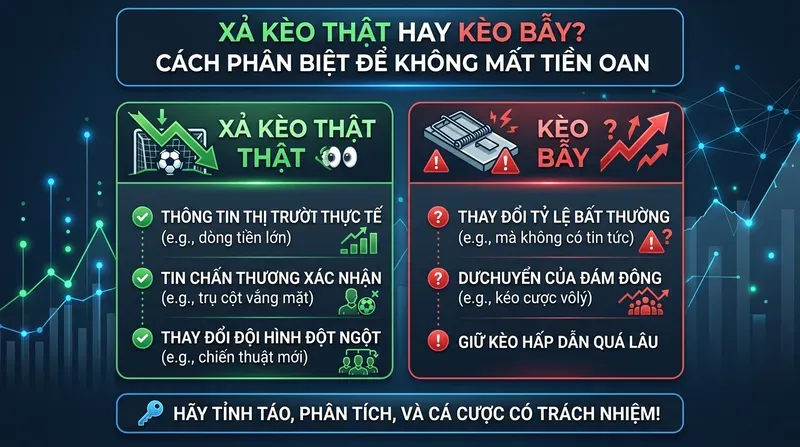 Xả Kèo Bóng Đá Là Gì? Cách Nhận Biết & Xử Lý 5 Xả Kèo Thật Hay Kèo Bẫy? Cách Phân Biệt Để Không Mất Tiền Oan