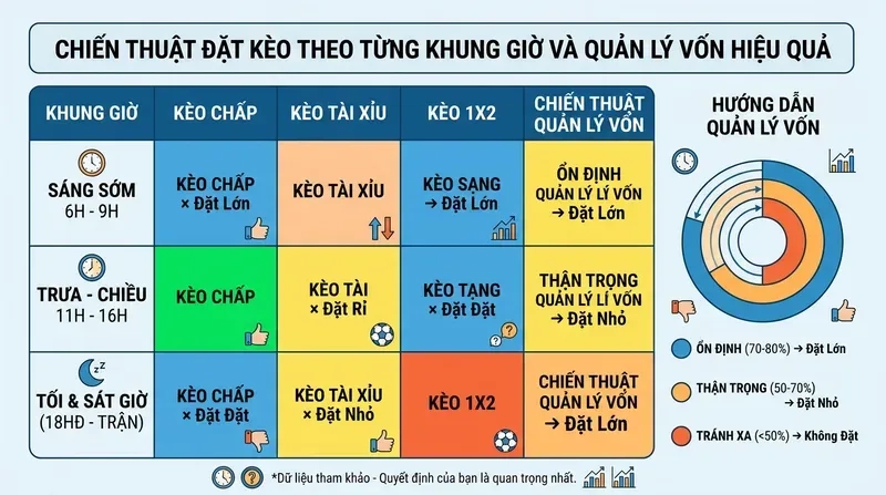 Chiến Thuật Đặt Kèo Theo Từng Khung Giờ Và Quản Lý Vốn Hiệu Quả