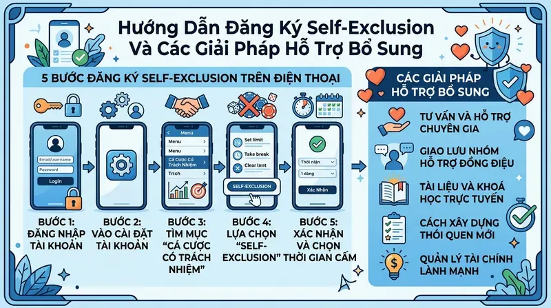 Self-Exclusion Là Gì? Cách Tự Cấm Cá Cược Hiệu Quả 6 Hướng Dẫn Đăng Ký Self-Exclusion Và Các Giải Pháp Hỗ Trợ Bổ Sung