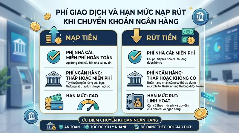 Phí Giao Dịch Và Hạn Mức Nạp Rút Khi Chuyển Khoản Ngân Hàng