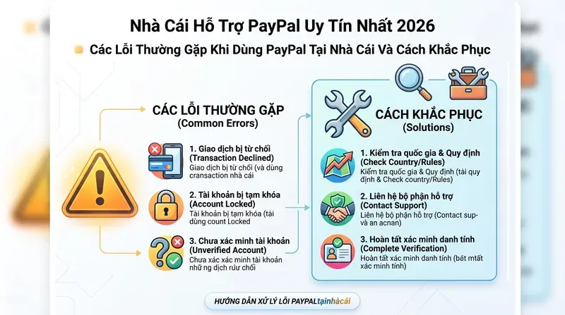 Các Lỗi Thường Gặp Khi Dùng PayPal Tại Nhà Cái Và Cách Khắc Phục