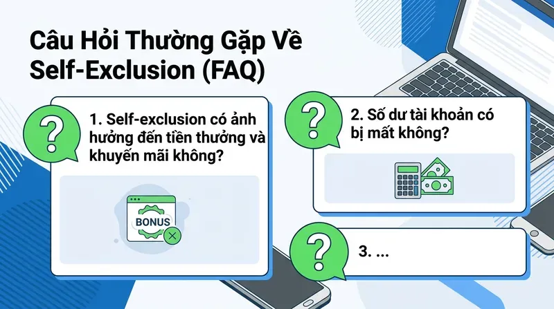 Self-Exclusion Là Gì? Cách Tự Cấm Cá Cược Hiệu Quả 7 Câu Hỏi Thường Gặp Về Self-Exclusion (FAQ)
