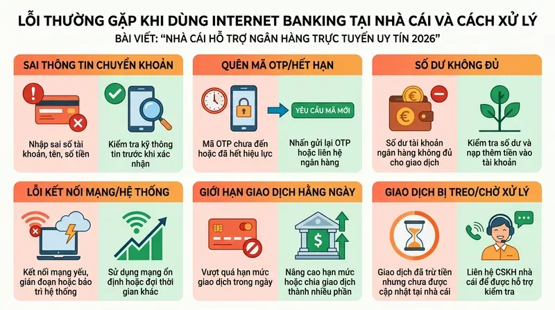 Lỗi Thường Gặp Khi Dùng Internet Banking Tại Nhà Cái Và Cách Xử Lý